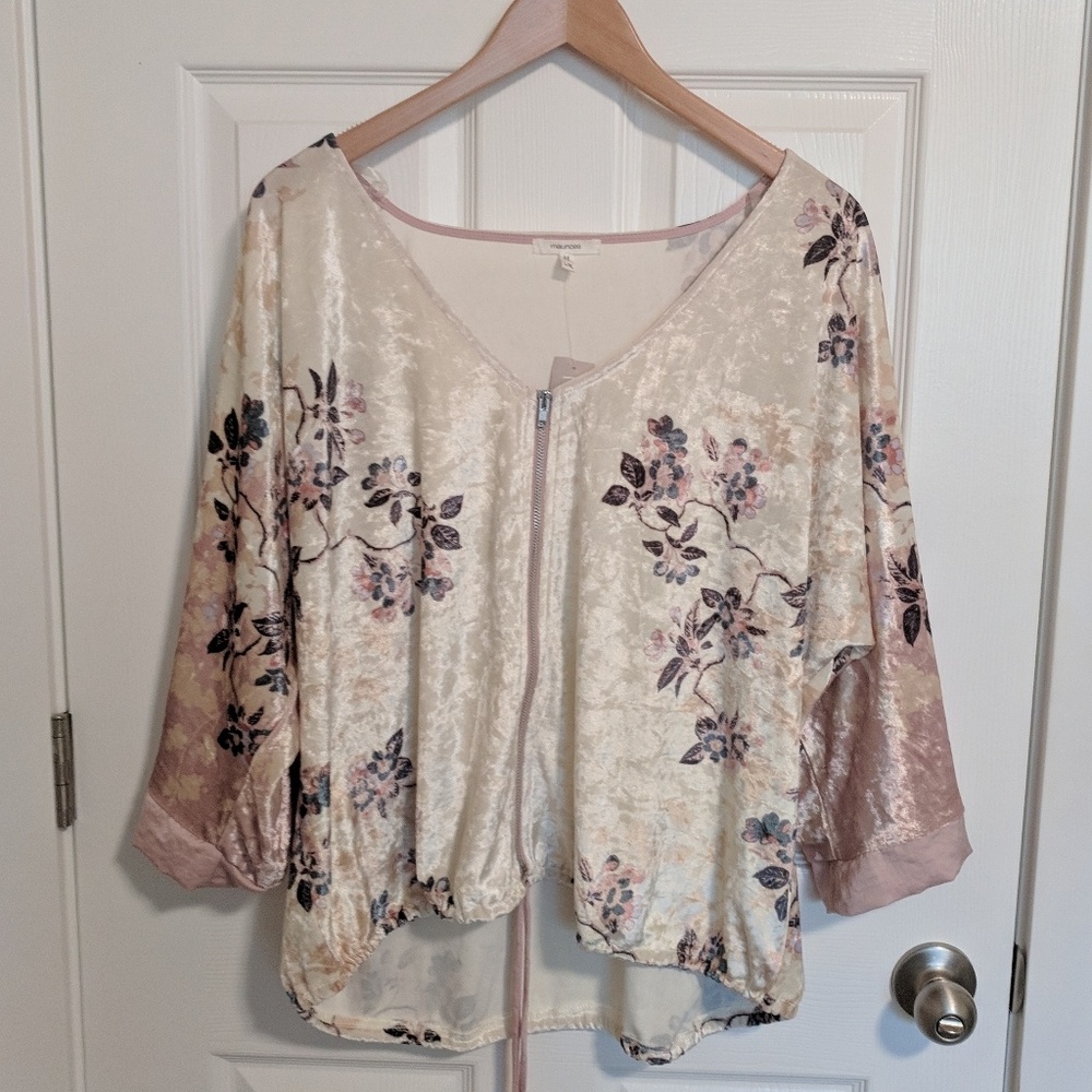 Velvet kimono jacket